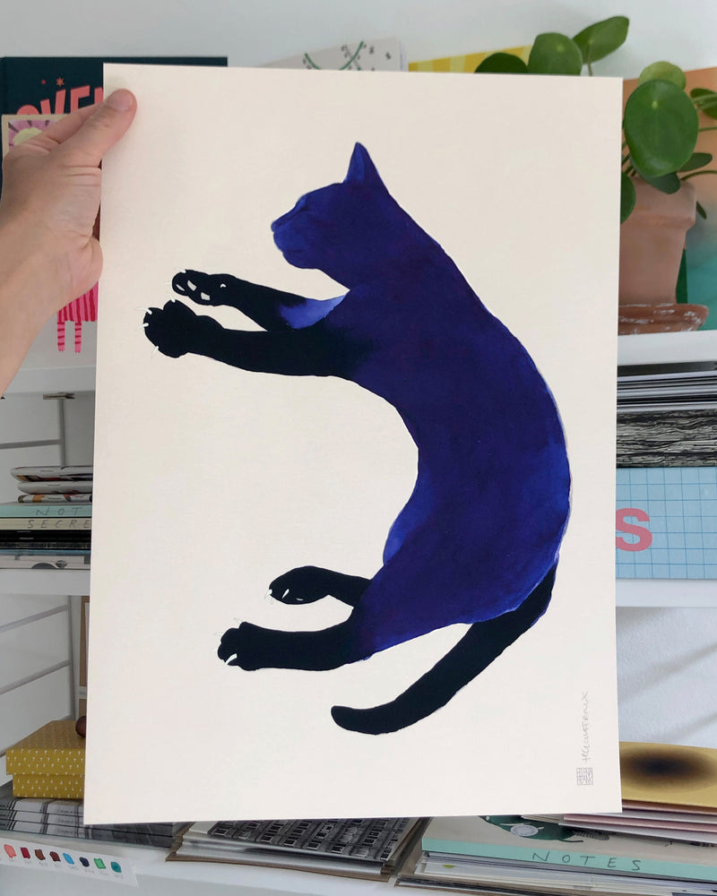 Blue Cat kunstprint